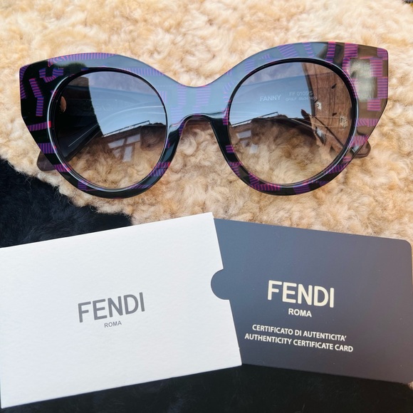 FENDI FANNY FF 0105/S GFBLF 51mm Sunglasses Shades BNIB Brand New - ITALY - Picture 7 of 15